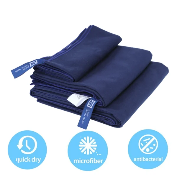 Beach Microfiber Dark Blue Quick-Drying Towels - Image 3