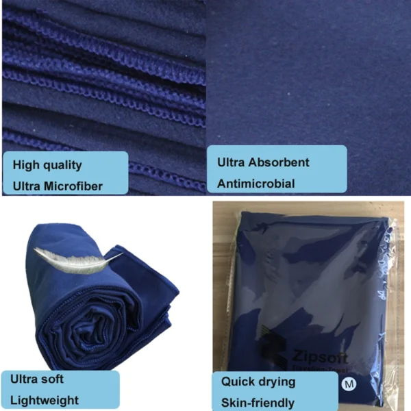 Beach Microfiber Dark Blue Quick-Drying Towels - Image 6