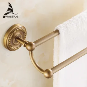 Double Rails Brass Wall Shelves Towel