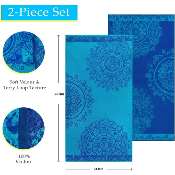 Cotton Beach Quick Drying Towel Set - Image 3