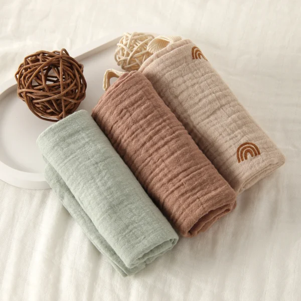 Solid Color Baby Cotton Towel for Newborn